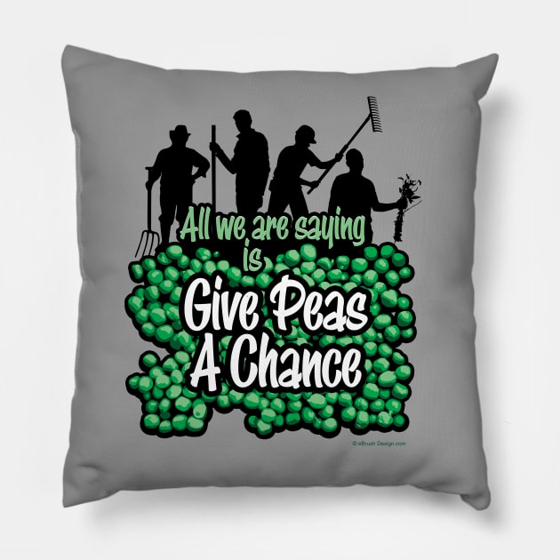 Give Peas A Chance Pillow by eBrushDesign