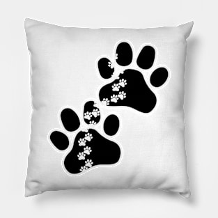 Paw and minipaw pet parents with puppy footprints Pillow