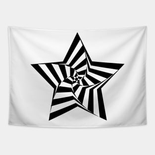 Twisting Black and White Star Tapestry