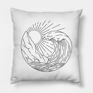 Wave and Cliff Pillow