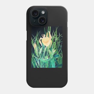 Yellow irises watercolour painting Phone Case