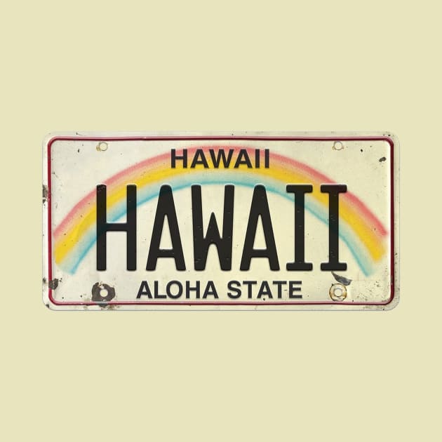 Hawaii Vintage License Plate by HaleiwaNorthShoreSign