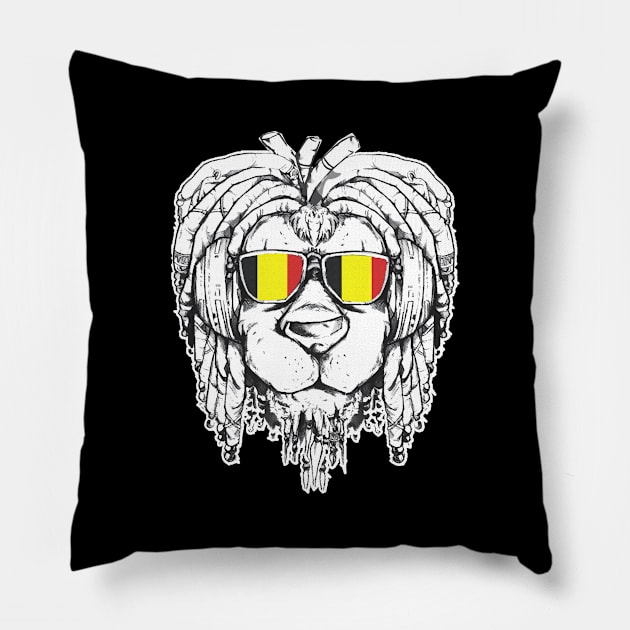 Rasta Reggae Lion Belgium Gift Rastafari Pillow by Pummli