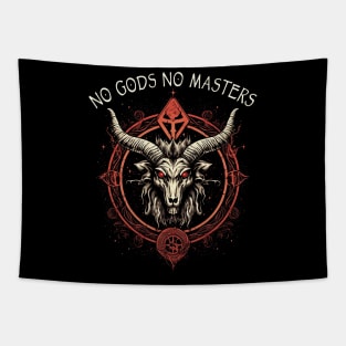 Occult Satanic Gothic Baphomet No Gods No Masters Tapestry
