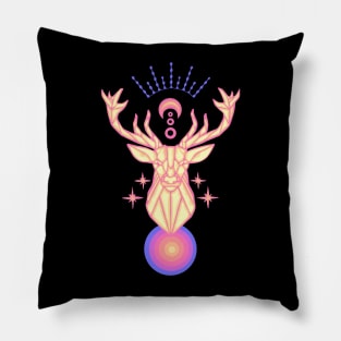 Groovy Cosmos Deer Head Pillow