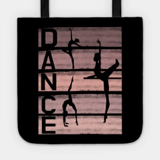 dance design in dusty rose shades Tote