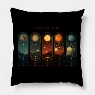 Pluto Moons, Astronomy Outer Space Lunar Wall Art Pillow