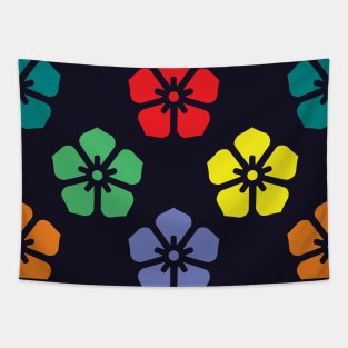 Colorful Flower Pattern Tapestry