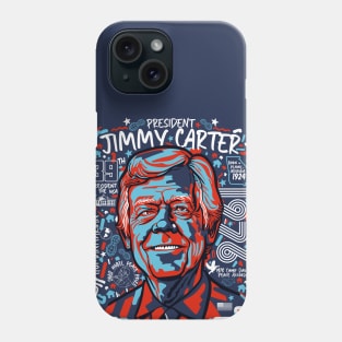 Retro Pop Art Portrait of President Jimmy Carter // Street Art Graffiti Carter 1976 Phone Case