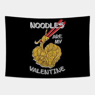 Noodles are my Valentine saying with cute noodles heart Tapestry