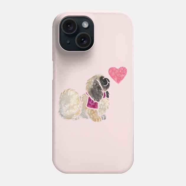 Pekingese watercolour Phone Case by animalartbyjess