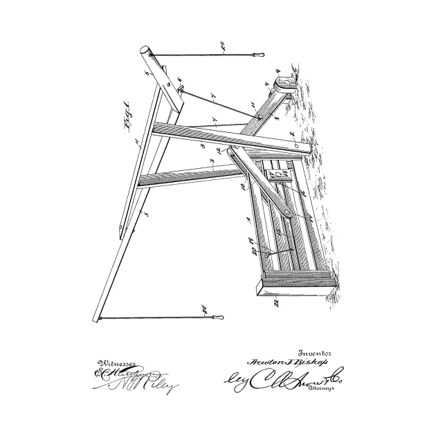 Gate Vintage Patent Hand Drawing by TheYoungDesigns