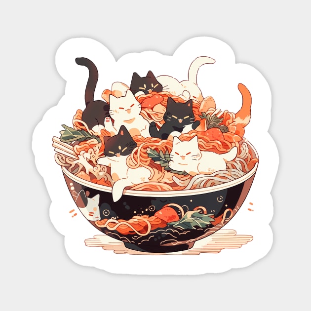 ramen and cats Magnet by dubcarnage