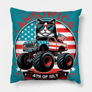 Independence Rumble: Ameowica Cat on the 4th of July Track Pillow