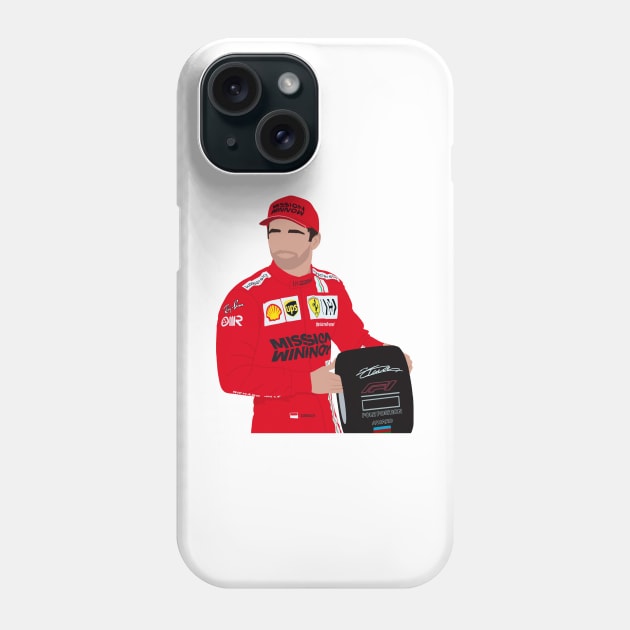 Charles Leclerc with this pole position award for the 2021 Baku Grand Prix Phone Case by royaldutchness