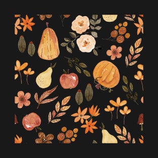 Autumn Fruits and Flowers T-Shirt