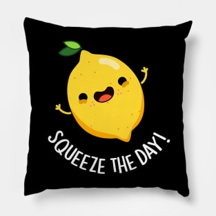 Squeeze The Day Cute Lemon Pun Pillow