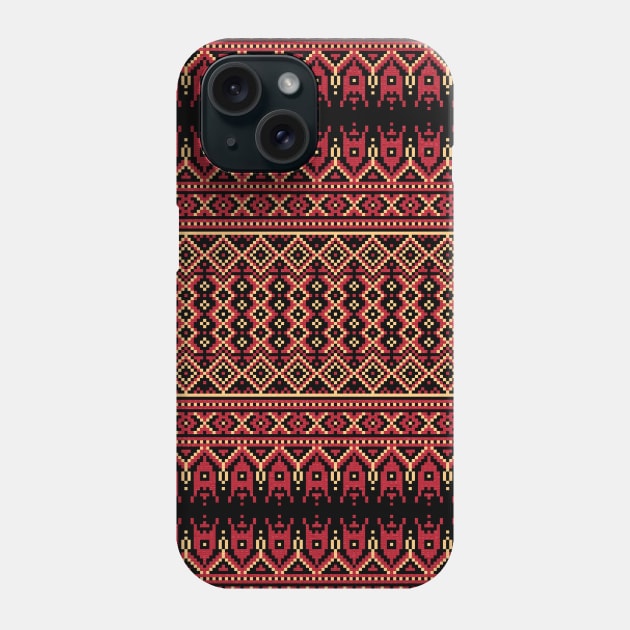 Ethnic Slavic pixel carpet texture #3 Phone Case by GreekTavern