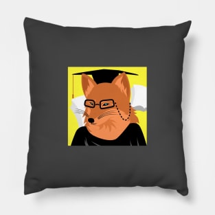 red fox character in cute box smart doctor Pillow