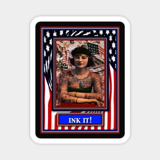 INK IT PATRIOTIC TATTOOED WOMAN Magnet