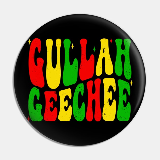 Retro Gullah Geechee Cultural Pride Colors Pin by Vauliflower