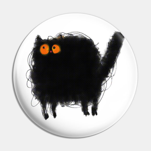 Black Cat Creative Artwork Pin by MythicalWorld