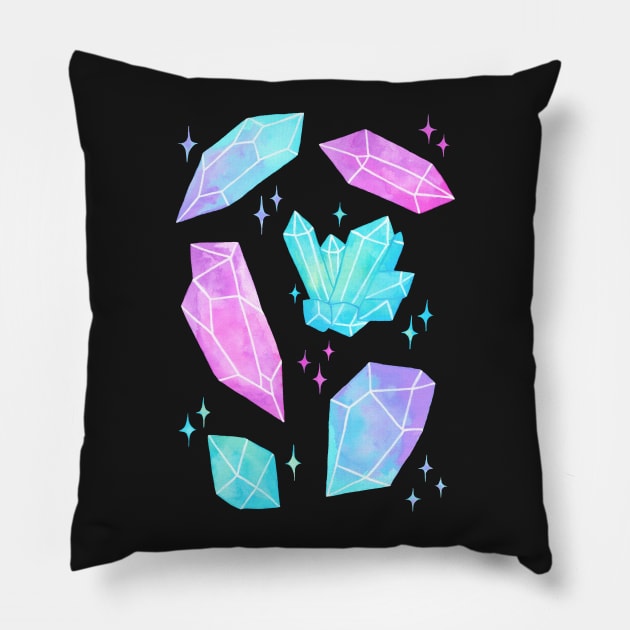 Pastel Watercolor Crystals | Nikury Pillow by Nikury