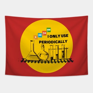 I only use SARCASM periodically yellow background design Tapestry