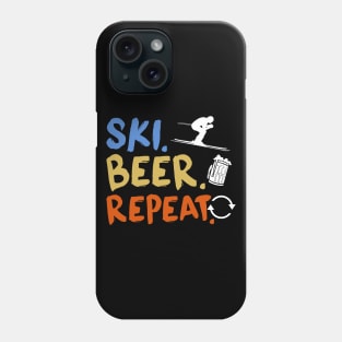 Ski Beer Repeat Funny Distressed Phone Case