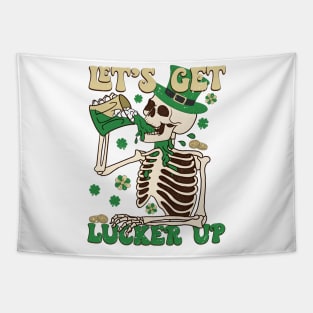 Lets Get Lucker Up, Retro St Patrick's Day, Lucky, Shamrock Tapestry