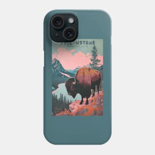 Yellowstone National Park Buffalo Vintage Travel Poster Phone Case