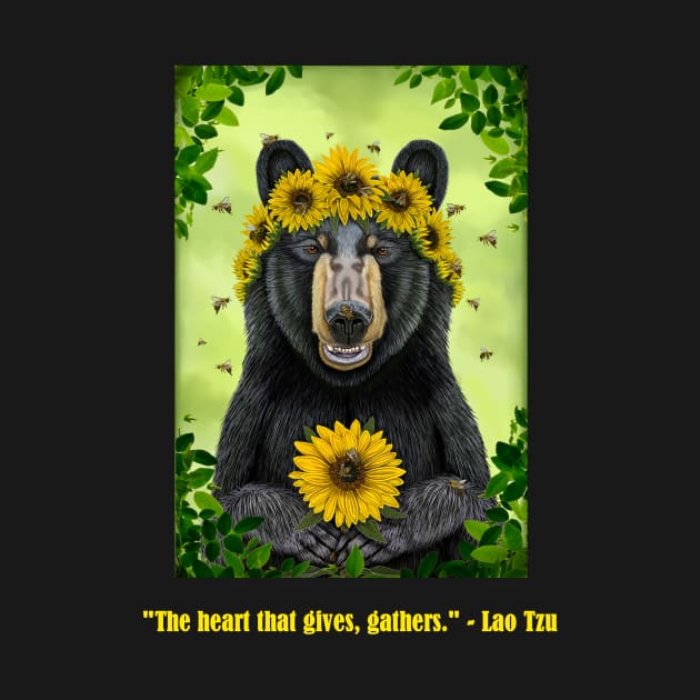Sunflower Bear with Bees by Woodland Muse Crafts