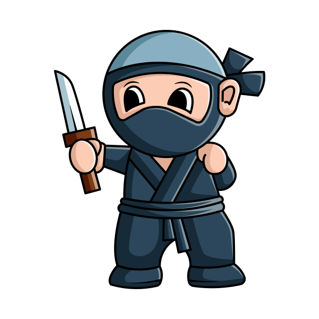 vector illustration design of a cute cartoon ninja wearing a mask by danarrr