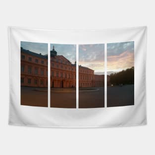 The Rastatt castle is also known as Residenzschloss Rastatt  in the Baden-Wurttemberg: it is a Baroque schloss. Shot at the sunset in a cloudy summer day. Germany Tapestry