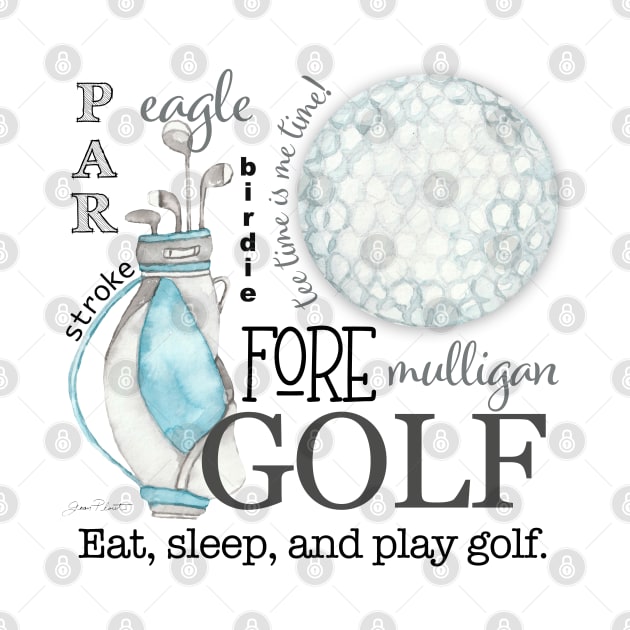 Blue Golf Art by Jean Plout Designs