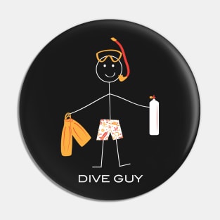 Funny Mens Dive Guy for Scuba Divers Pin