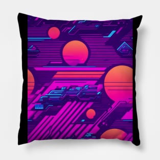 Synthwave sun pattern Pillow