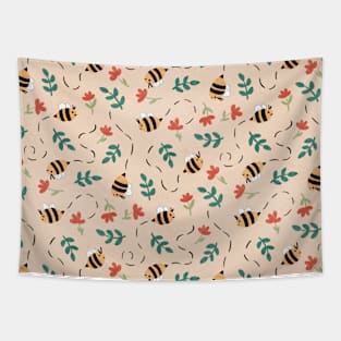 Bee Pattern - Autumn Colors Tapestry