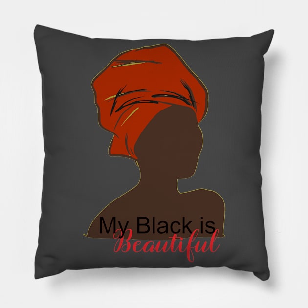 My black is beautiful Pillow by Cargoprints