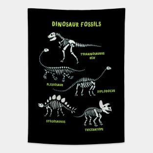 Dinosaur Fossils - Dino skeletons by Cecca Designs Tapestry