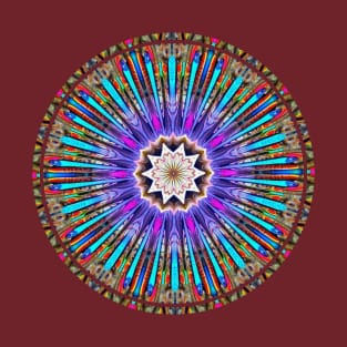 Trippy Colorful Floral Mandala Design T-Shirt