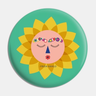 Cute funny colorful sun Frida kahlo portrait viva la vida Pin