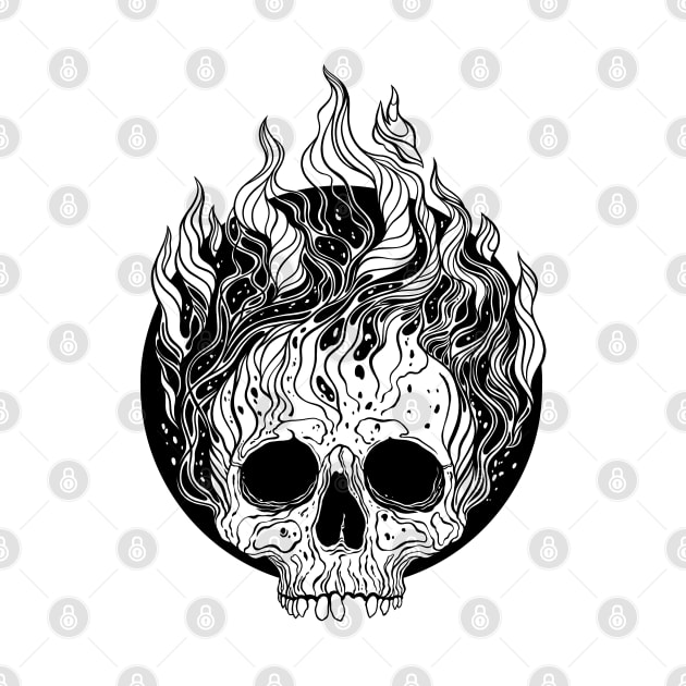 Skull on Fire by OccultOmaStore