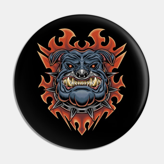 Bulldog Darkart Pin by triandk.artwork