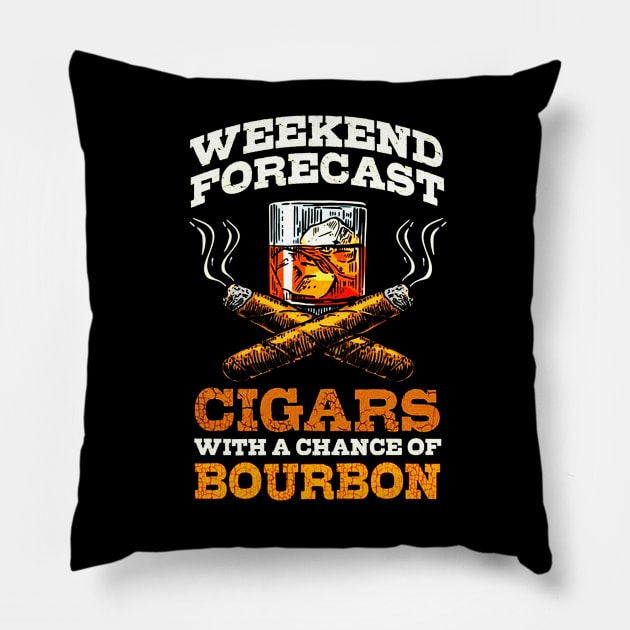 Weekend Forecast Cigars With A Chance Of Bourbon Pillow by dotanstav