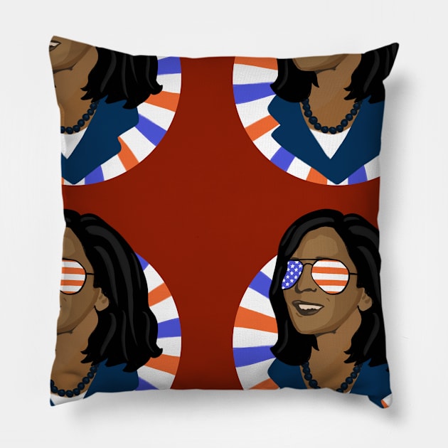 Vice President Kamala Harris Pillow by Sandra Hutter Designs