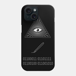 Eye write code computer programmer hipster geek Phone Case