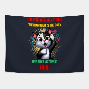 Cat Huh Meme Tapestry