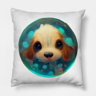 Cute dog in a bubble Pillow