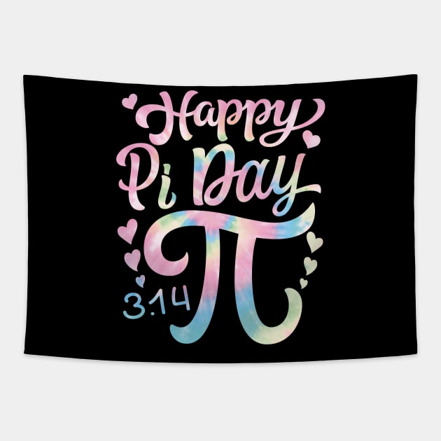 Happy Pi Day 3.14 Mathematic Math Teacher Tie Dye Women Girl Tapestry by SIMPLYSTICKS